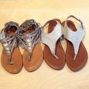 2 pairs girls dress sandals